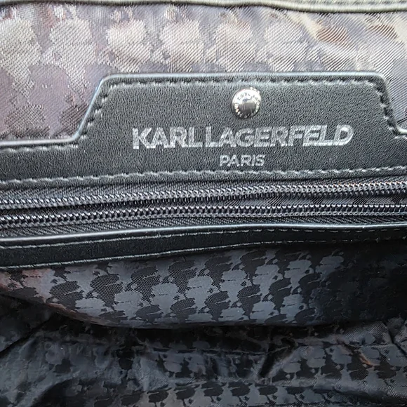 Karl Lagerfeld Tweed Houndstooth Shoulder/Crossbody Bag - Picture 8 of 14